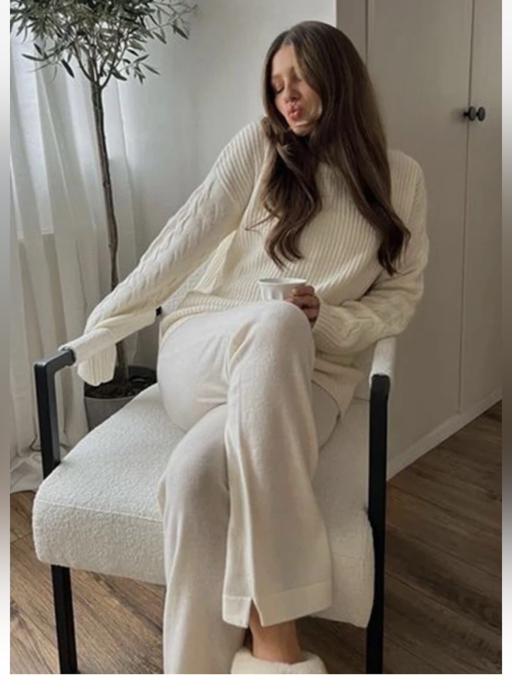 Gentle Herd Oversized Cashmere Wool Turtleneck Sweater Size L